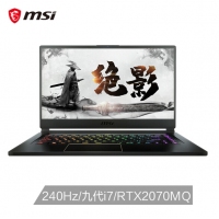 微星(msi)绝影GS65 15.6英寸240Hz电竞全面屏AI智能游戏本笔记本电脑(九代i7-9750H 8G*2 1T SSD RTX2070MQ )（GS65 Stealth 9SF-883CN）