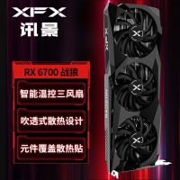 讯景（XFX）RX 6700 战狼版 电脑电竞游戏独立显卡